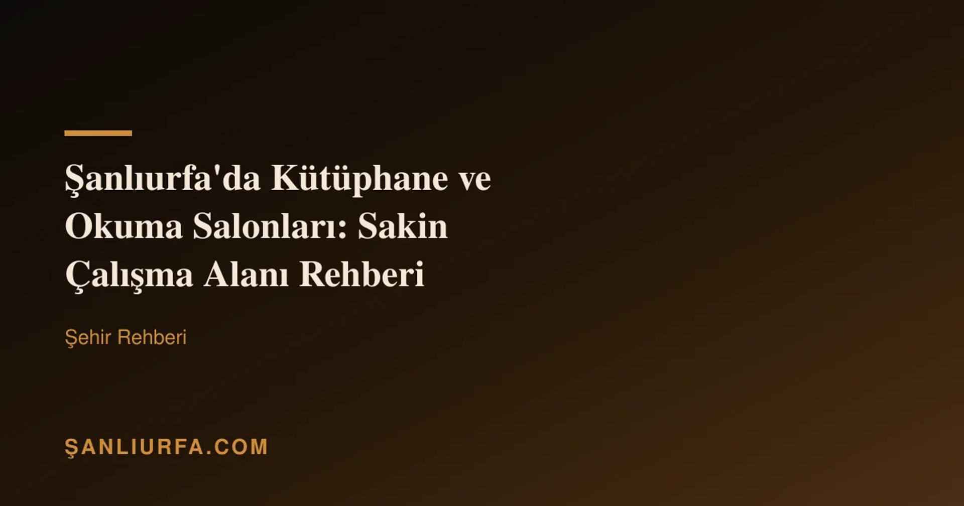 Şanlıurfa'da Kütüphane ve Okuma Salonları: Sakin Çalışma Alanı Rehberi