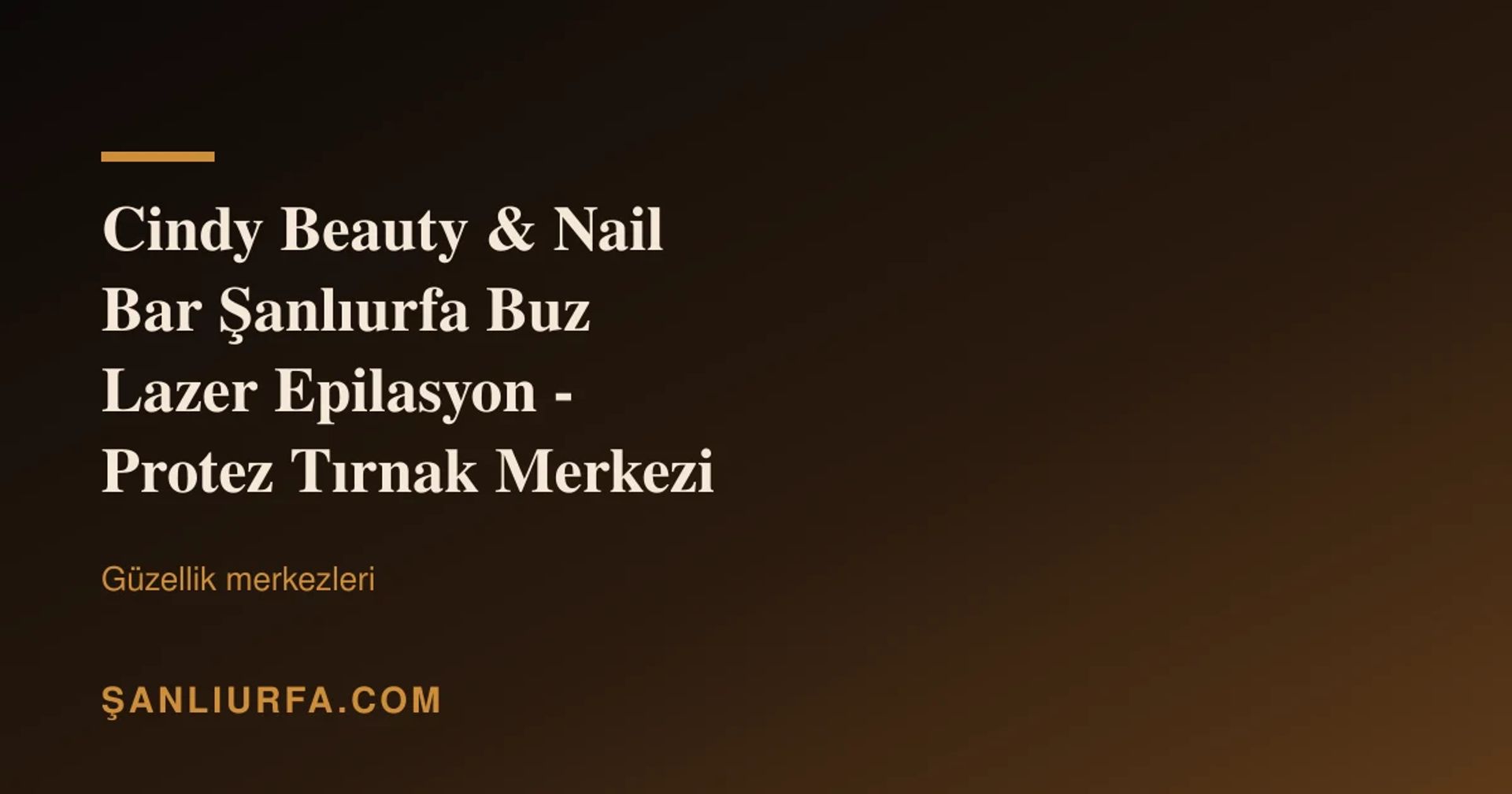 Cindy Beauty & Nail Bar Şanlıurfa Buz Lazer Epilasyon - Protez Tırnak Merkezi