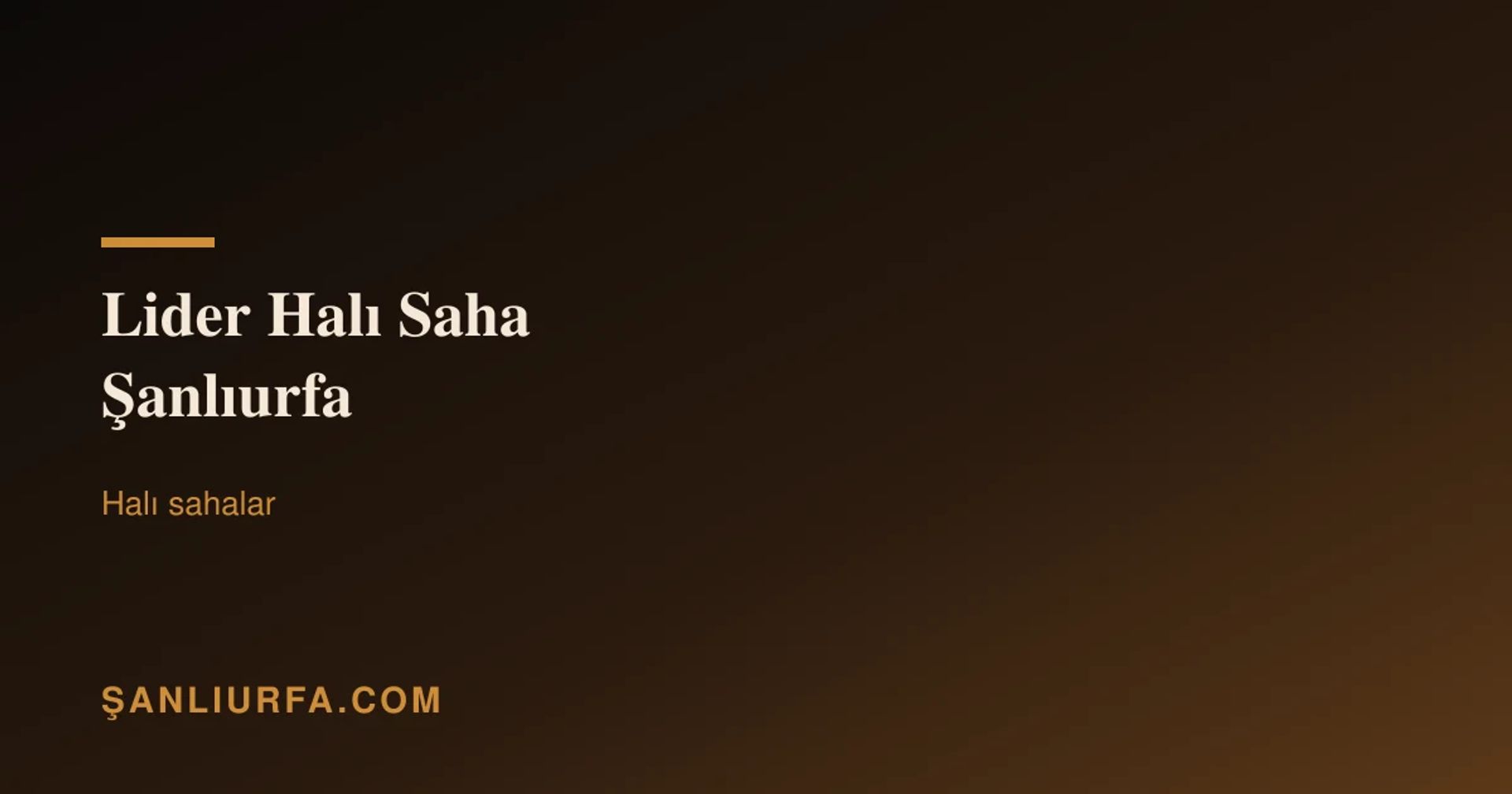 Lider Halı Saha Şanlıurfa