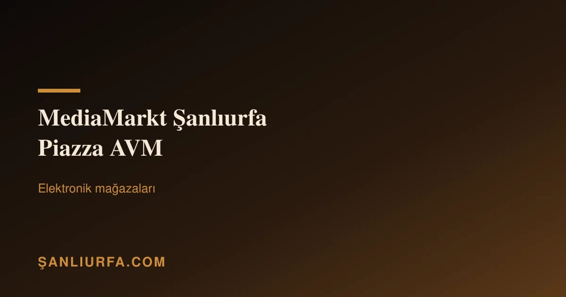 MediaMarkt Şanlıurfa Piazza AVM