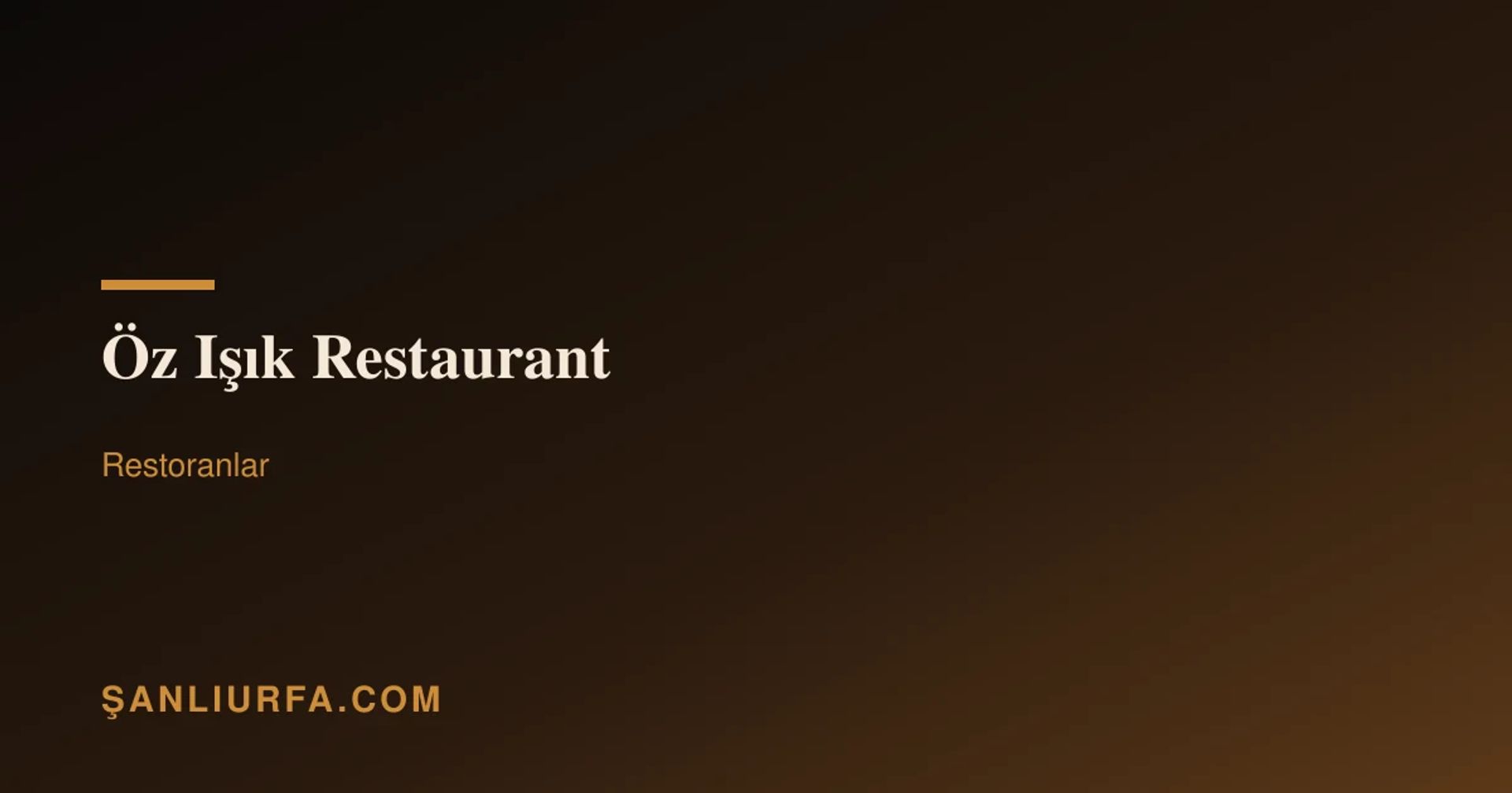 Öz Işık Restaurant