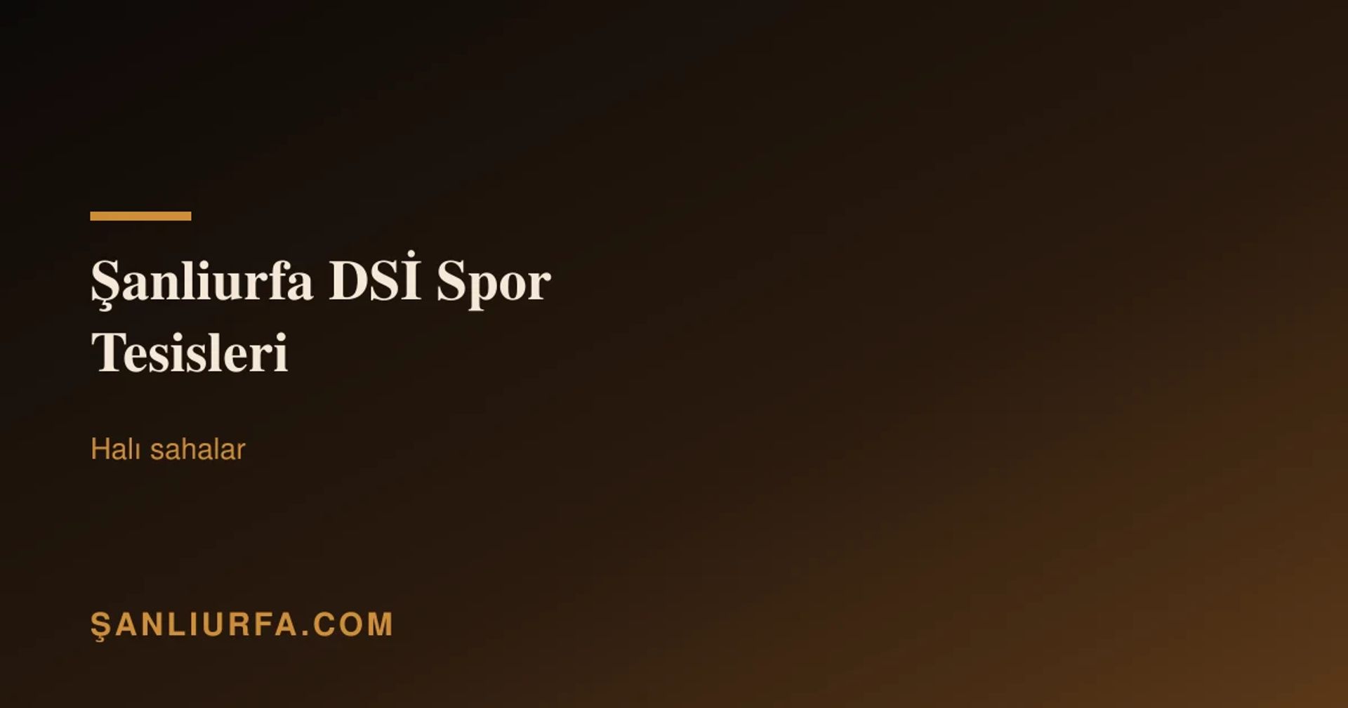 Şanlıurfa DSİ Spor Tesisleri