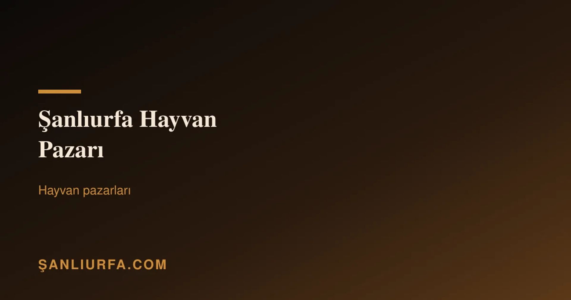 Şanlıurfa Hayvan Pazarı