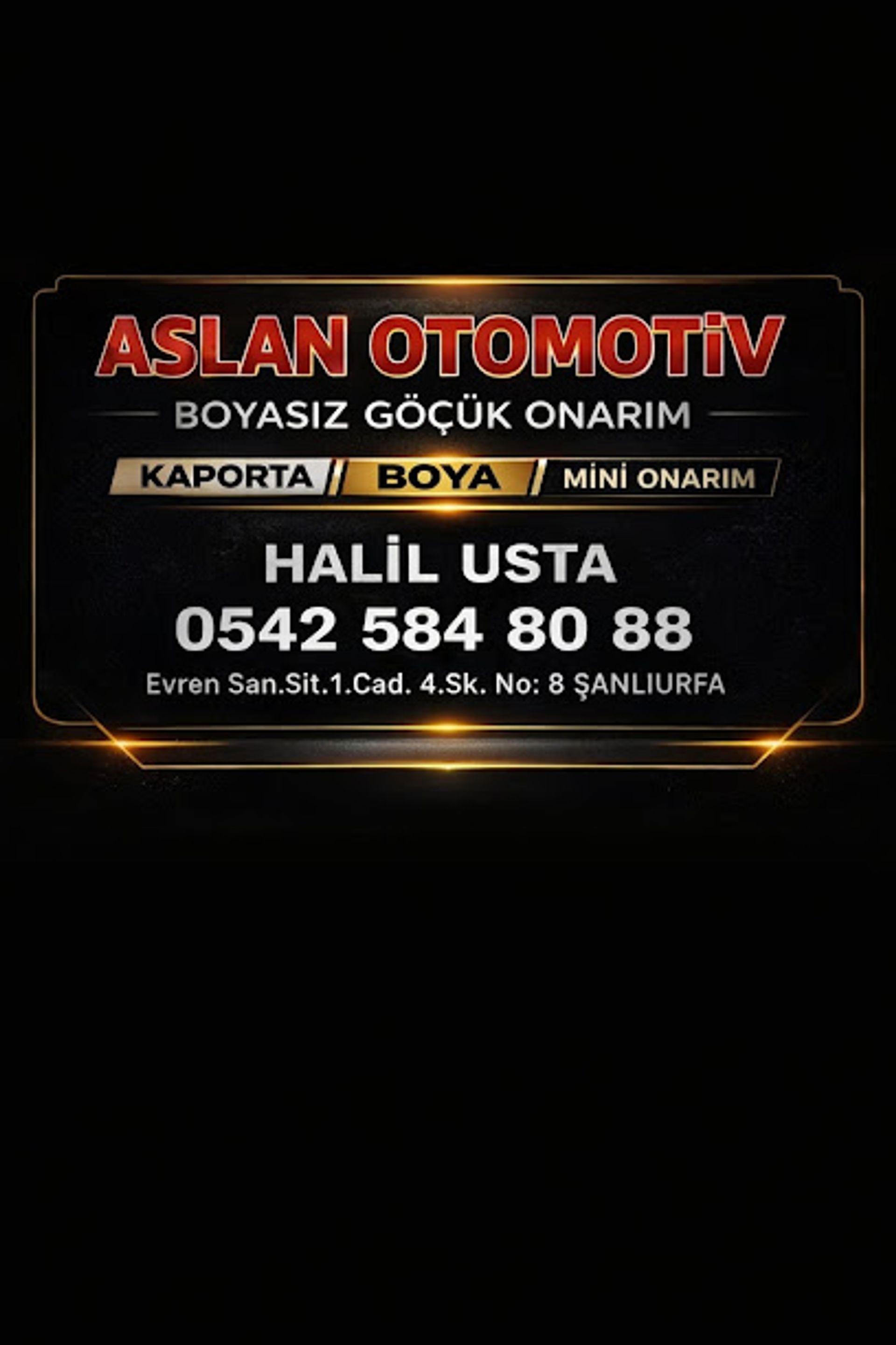 Şanlıurfa Merkez Oto Boyasiz Göçük Onarim