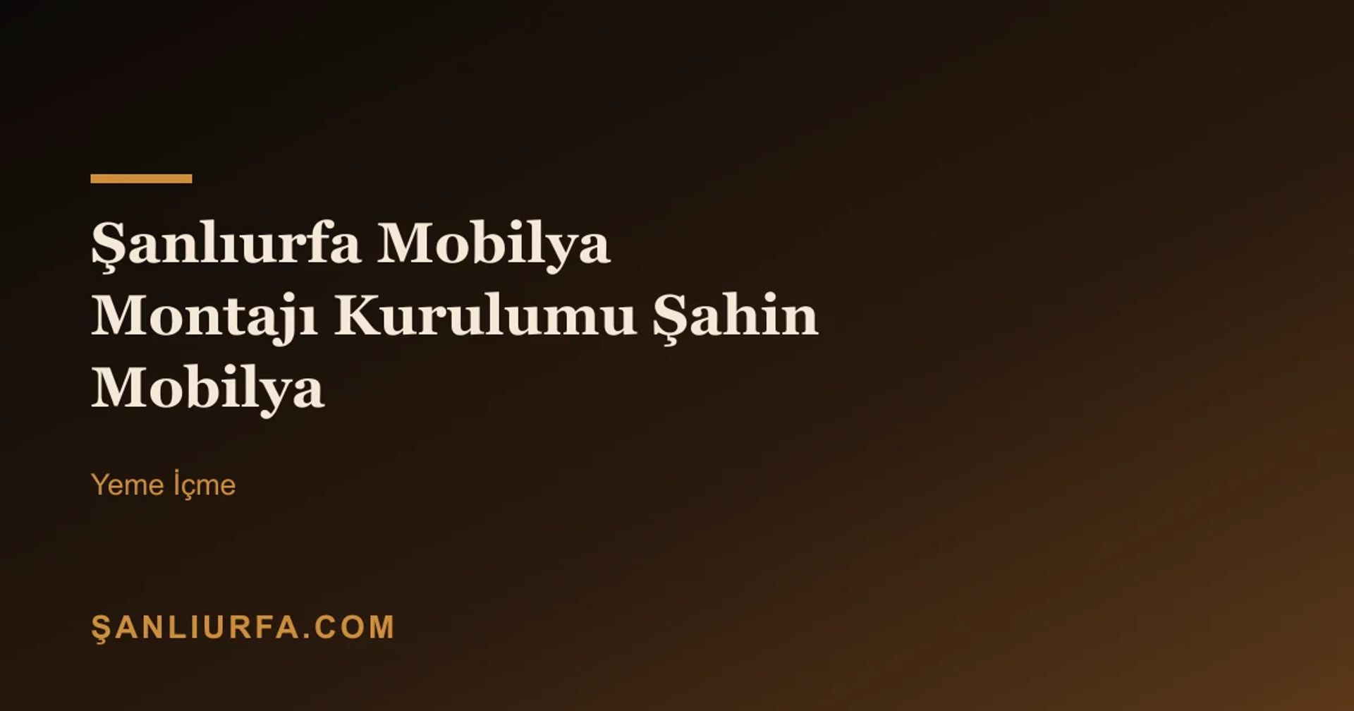 Şanlıurfa Mobilya Montajı Kurulumu Şahin Mobilya