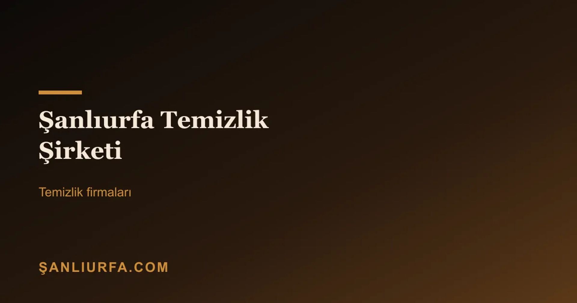 Şanlıurfa Temizlik Şirketi