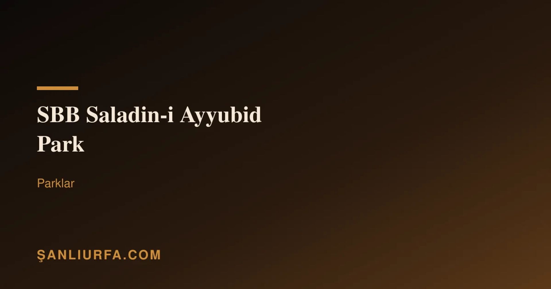 SBB Saladin-i Ayyubid Park