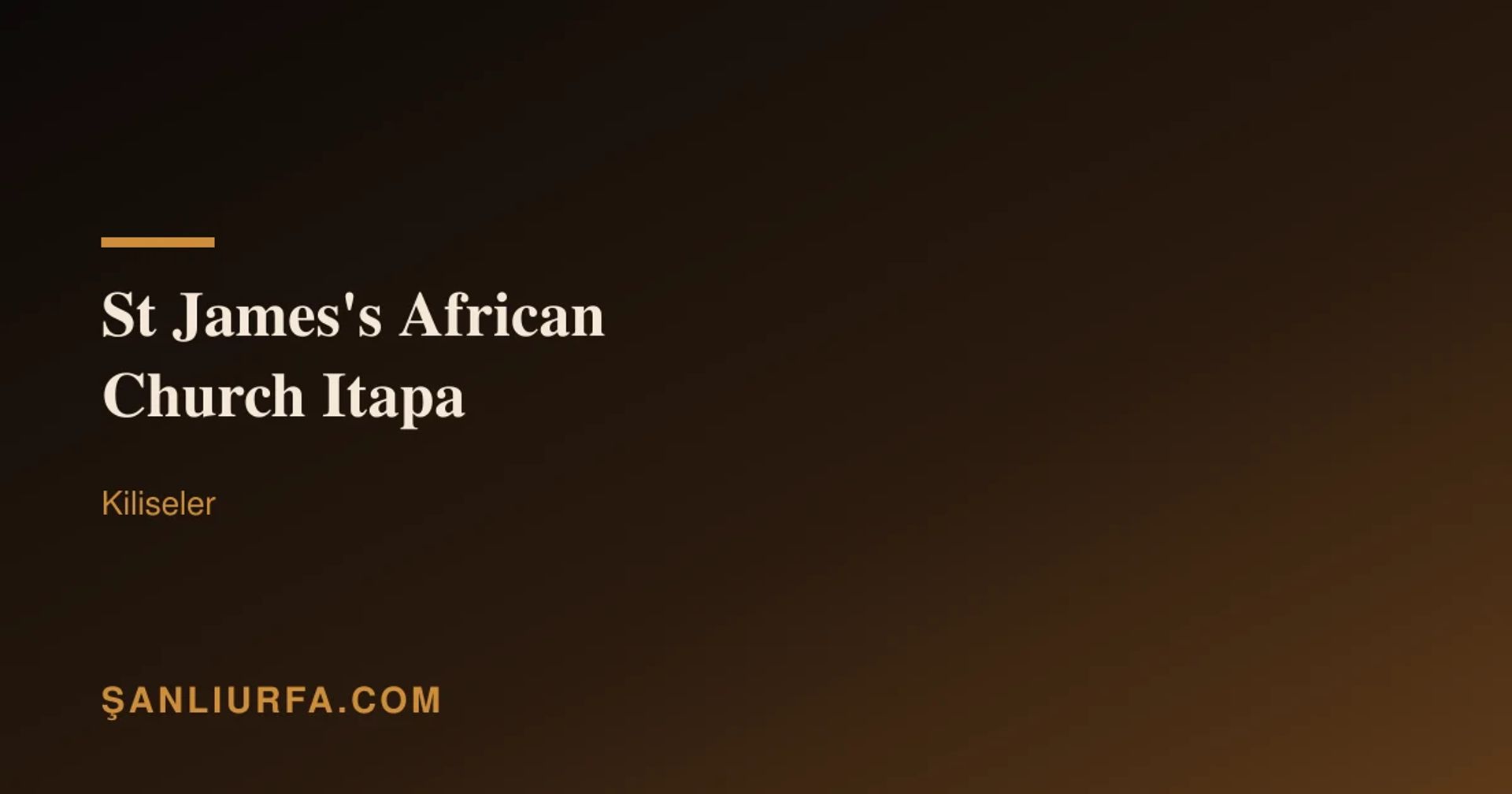 St James's African Church Itapa