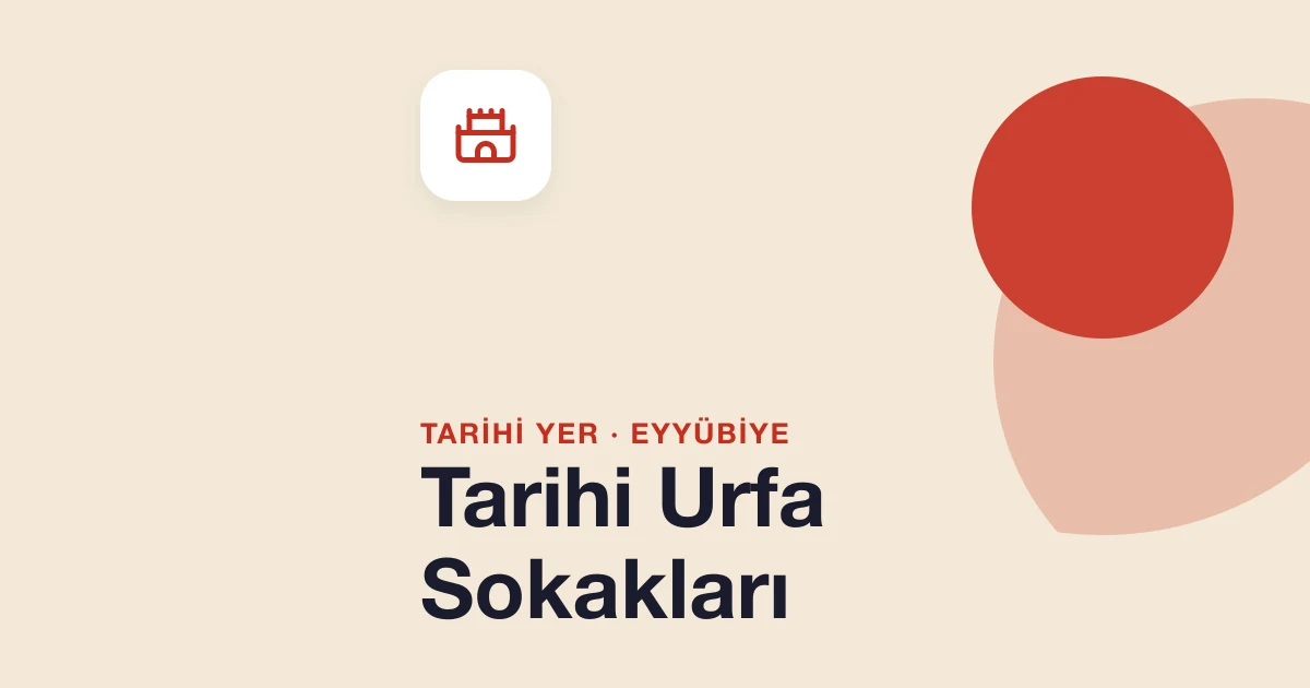 Tarihi Urfa Sokakları