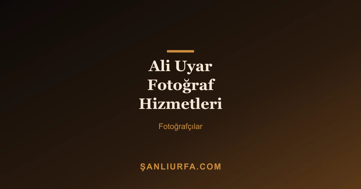 Ali Uyar Fotoğraf Hizmetleri