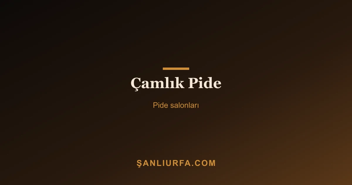 Çamlık Pide