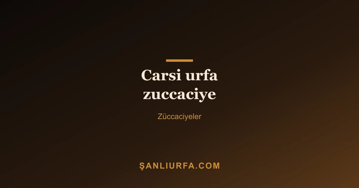 Carsi urfa zuccaciye