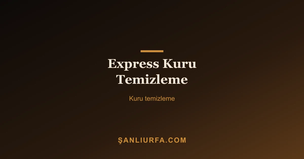 Express Kuru Temizleme