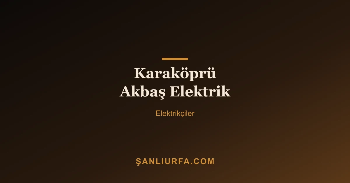 Karaköprü Akbaş Elektrik