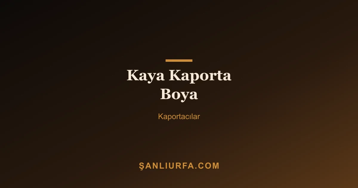 Kaya Kaporta Boya