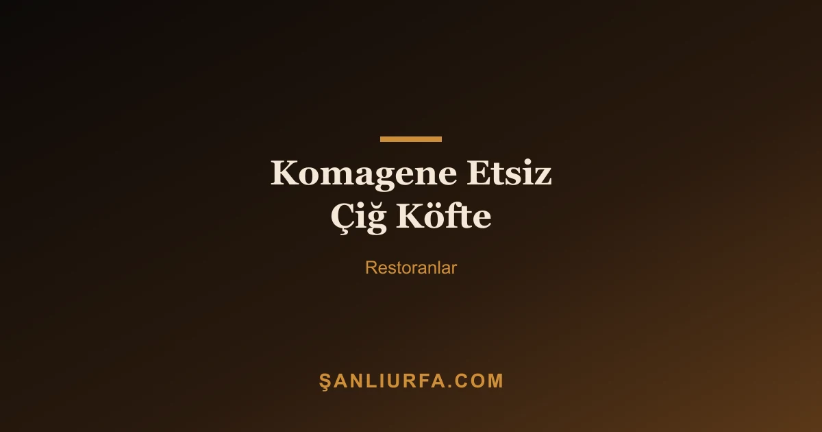 Komagene Etsiz Çiğ Köfte