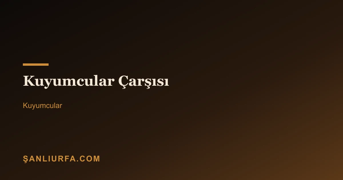 Kuyumcular Çarşısı
