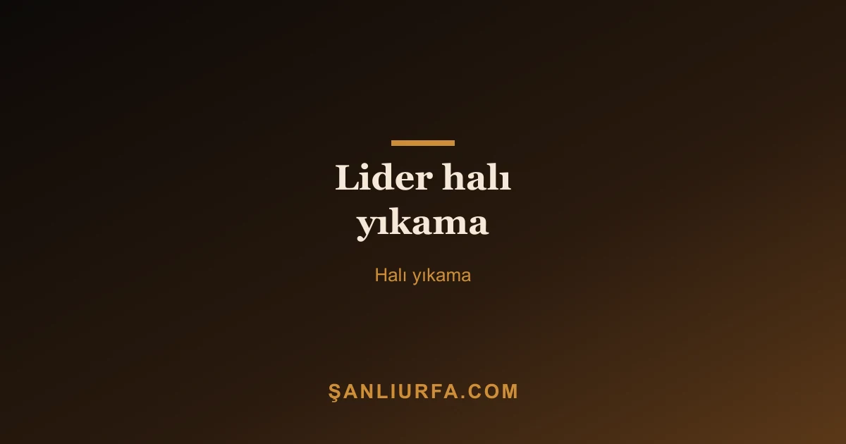 Lider halı yıkama