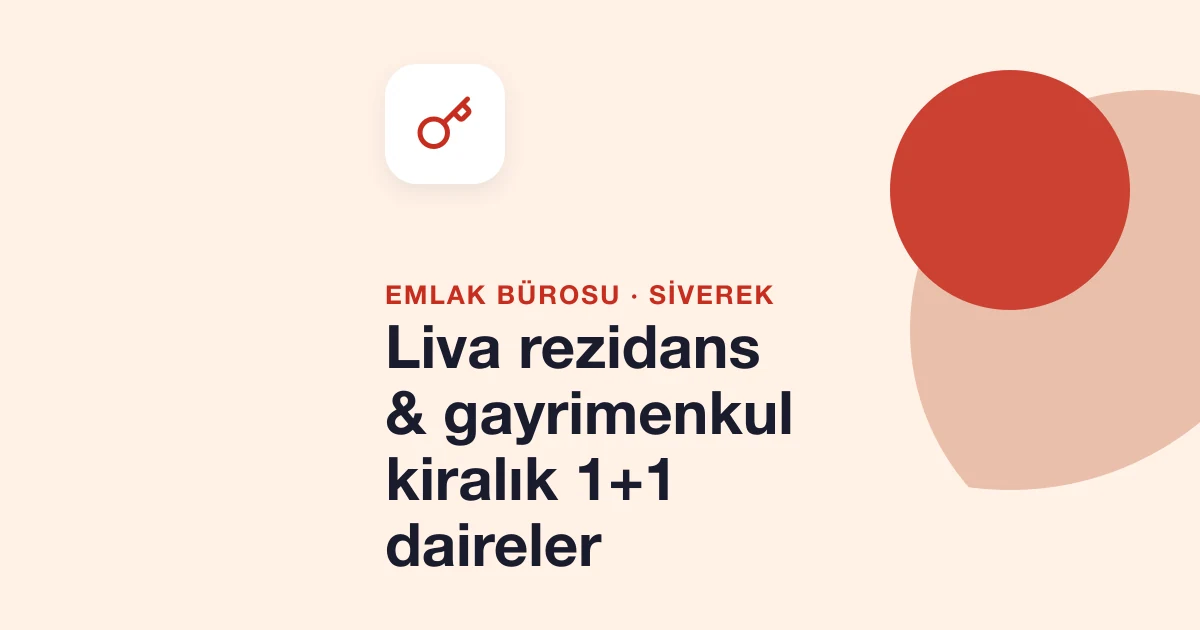 Liva rezidans & gayrimenkul kiralık 1+1 daireler