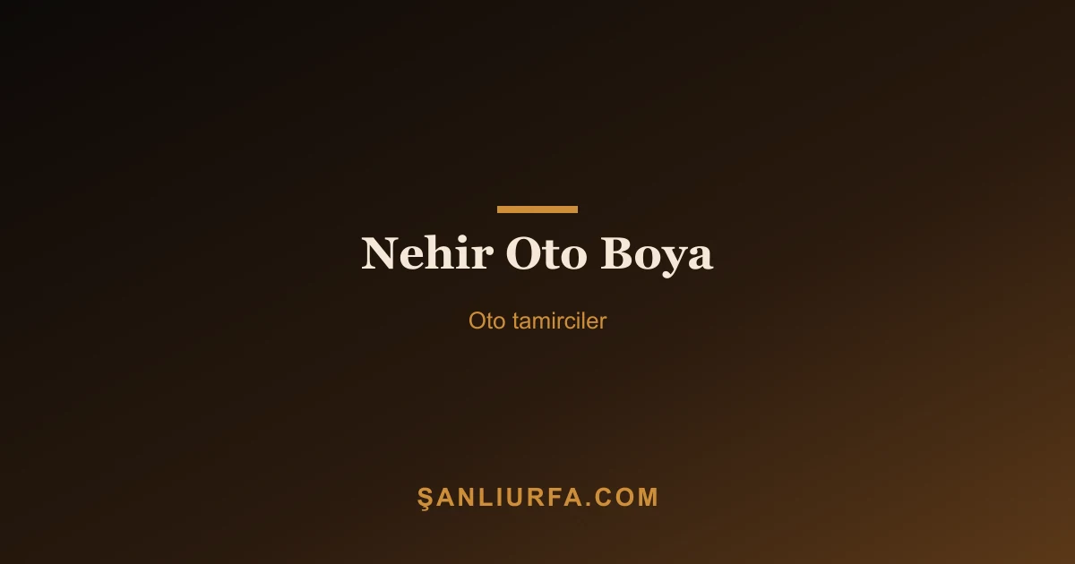 Nehir Oto Boya