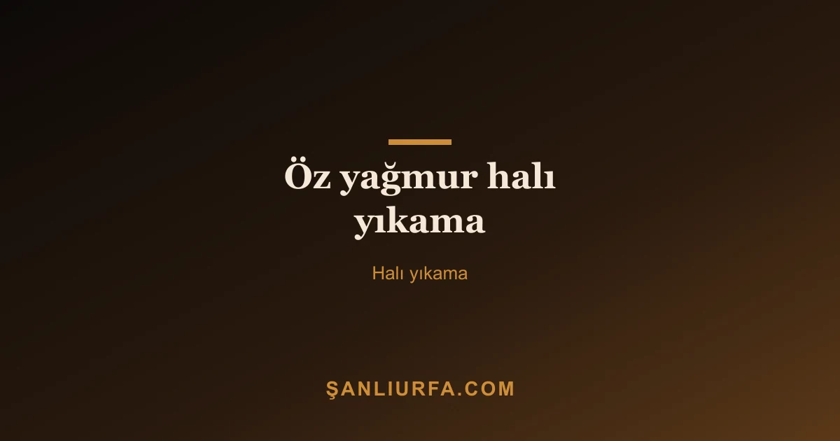 Öz yağmur halı yıkama
