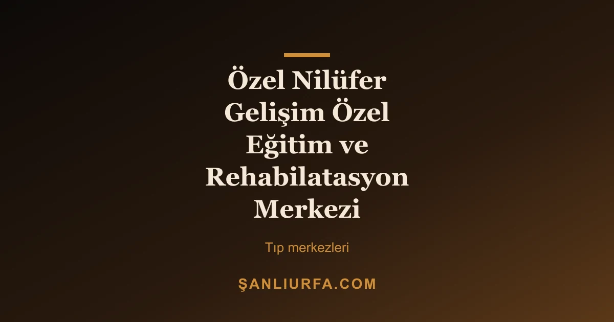 Özel Nilüfer Gelişim Özel Eğitim ve Rehabilatasyon Merkezi