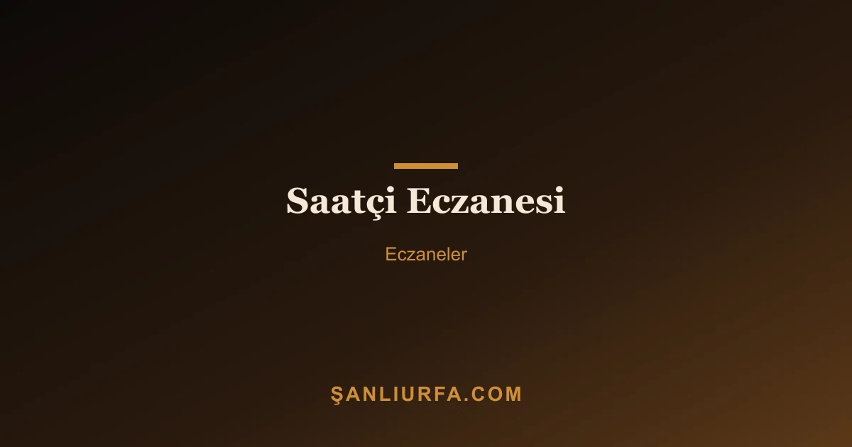 Saatçi Eczanesi