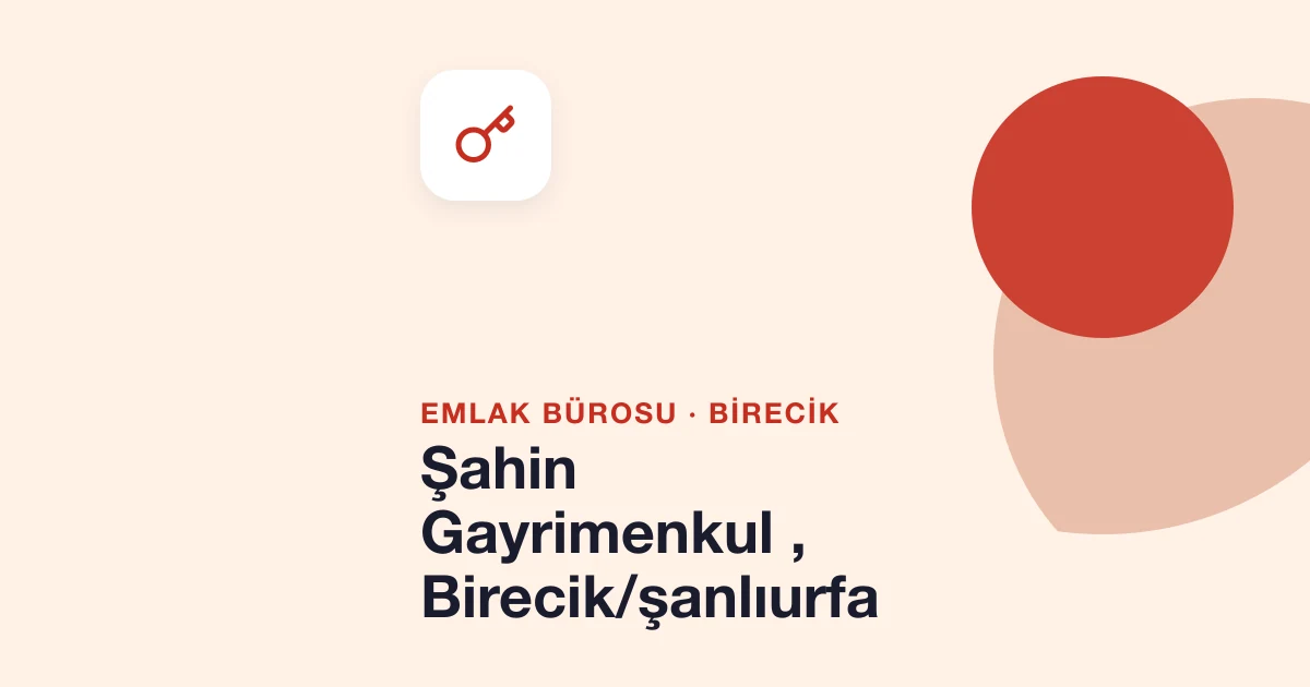 Şahin Gayrimenkul , Birecik/şanlıurfa