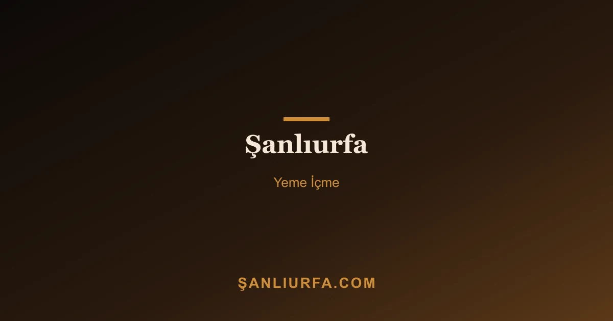 Şanlıurfa