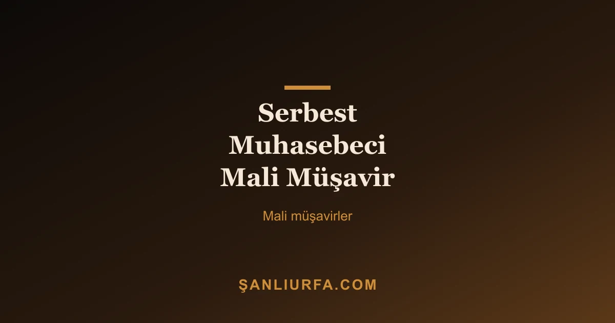 Serbest Muhasebeci Mali Müşavir