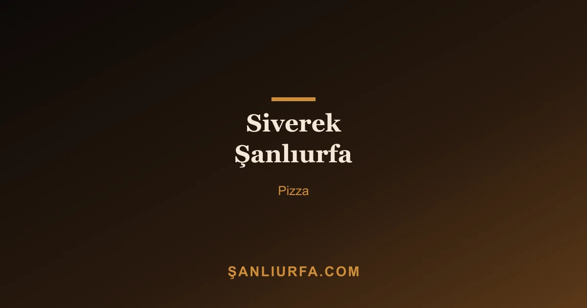 Siverek Şanlıurfa