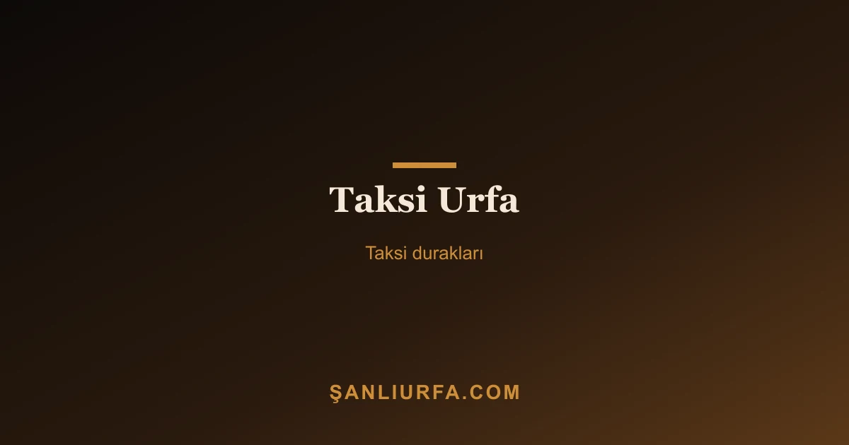 Taksi Urfa