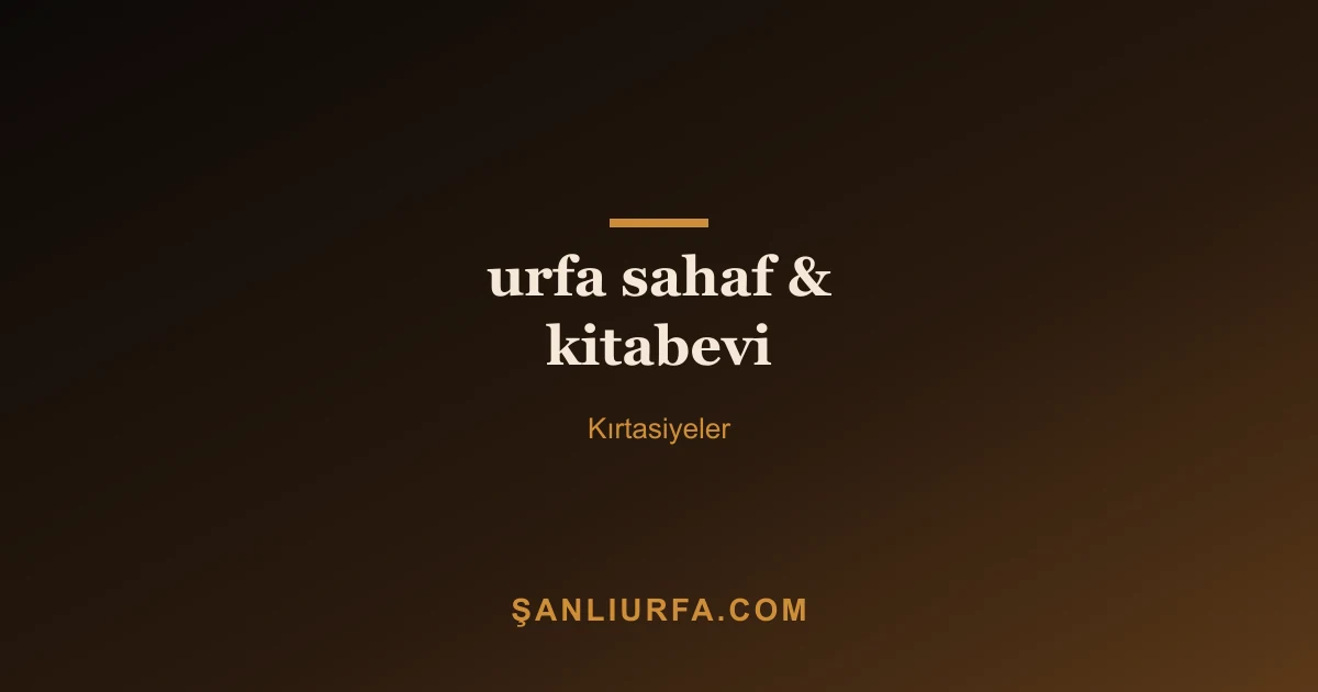 urfa sahaf & kitabevi
